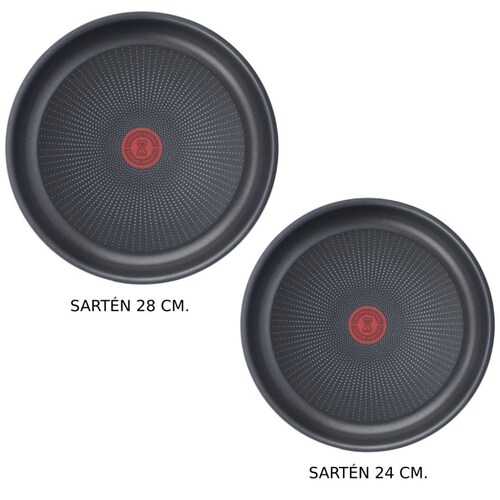 Set 2 Sartenes 24" Y 28" con Asa Movible Easy Plus Ingenio T-Fal