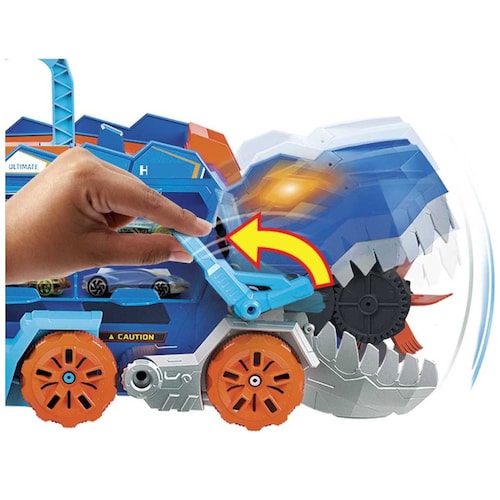 Hot Wheels City Pista de Juguete Súper Remolque de T-Rex  Mattel