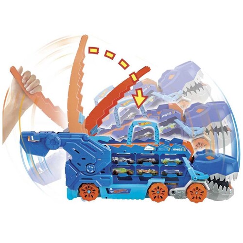 Hot Wheels City Pista de Juguete Súper Remolque de T-Rex  Mattel
