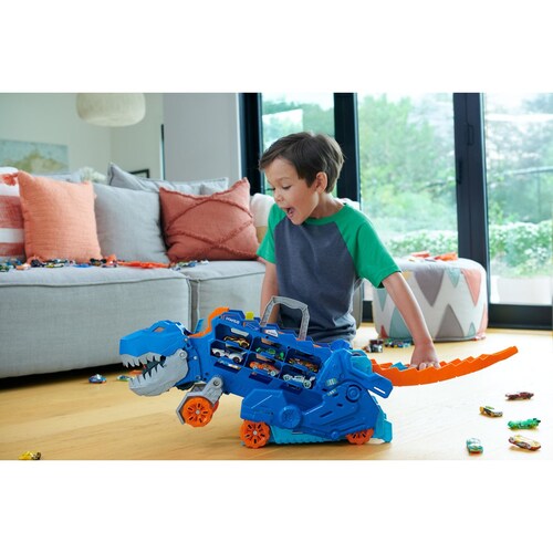 Hot Wheels City Pista de Juguete Súper Remolque de T-Rex  Mattel