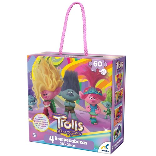 Rompecabezas 4 en 1 Trolls 3 Novelty