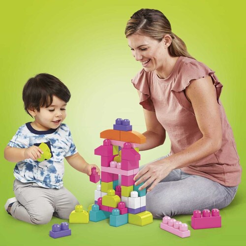 Mega Bloks Juguete Bolsa Construcción 60 Piezas Color Salsa Mattel