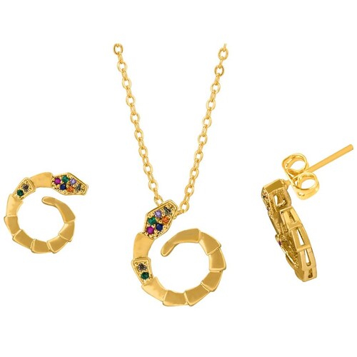 Set de Artes Y Collar de Serpiente con Piedra Zirconia en Varios Colores Unlimited By Ob