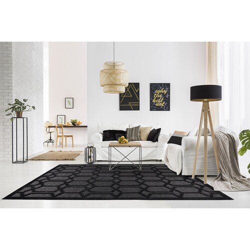 Tapete Creta 1.80 X 1.20 Negro Abadi