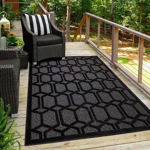 Tapete Creta 1.80 X 1.20 Negro Abadi