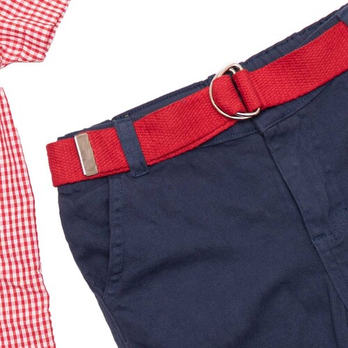 Conjunto Royal Polo Club Camisa Y Short Gabardina con Cinturón para Niño