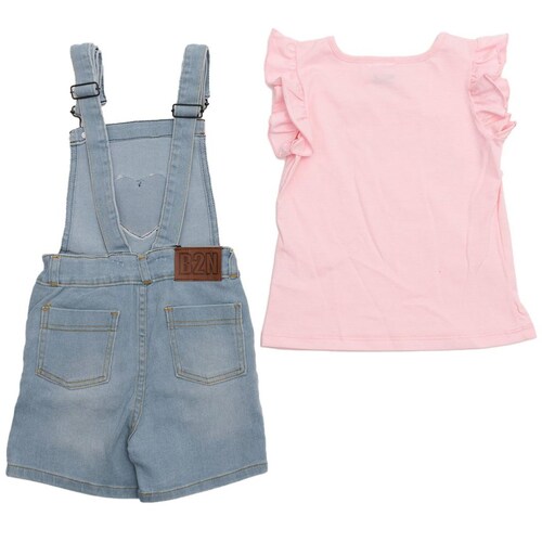Conjunto Being 2 Nice Playera Manga Corta Y Peto para Niña
