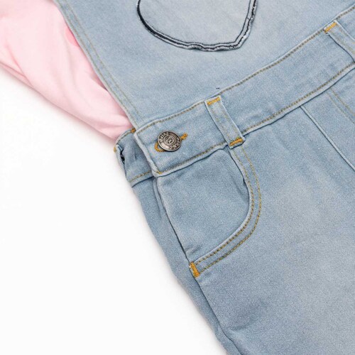 Conjunto Being 2 Nice Playera Manga Corta Y Peto para Niña