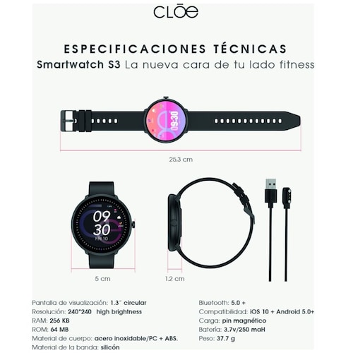 Smartwatch para Mujer Cloe Series 3 Oe2368Llc