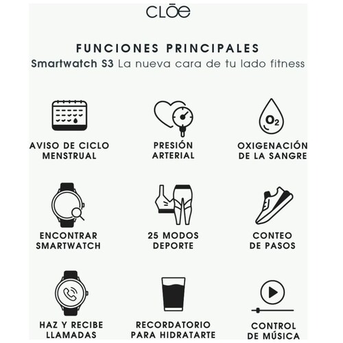 Smartwatch Cloe para Mujer Series 3 Oe2368Pk