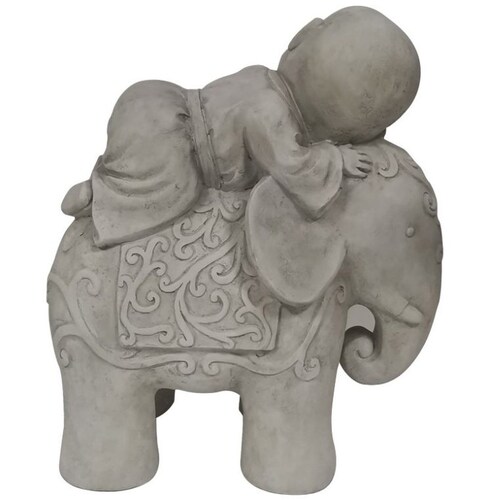Budha sobre Elefante White Vintage Home