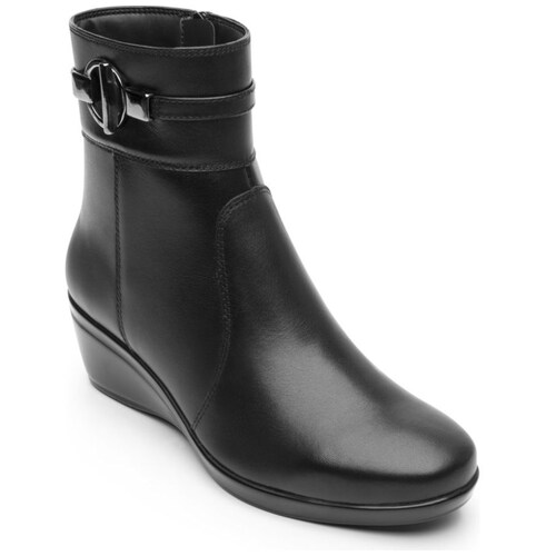 Botín Casual de Tacón Cuña con Herraje Negro Flexi