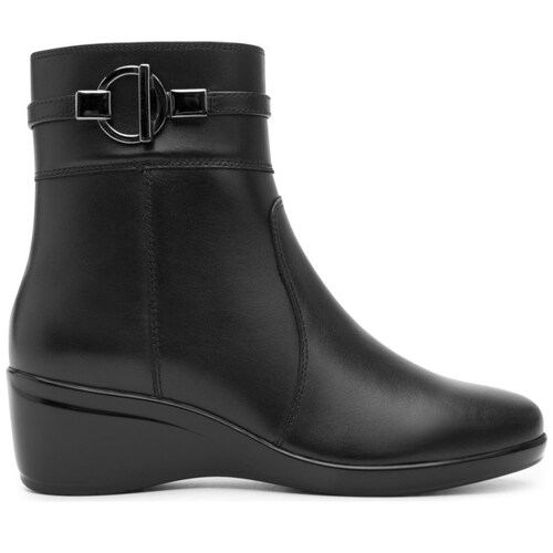 Botín Casual de Tacón Cuña con Herraje Negro Flexi