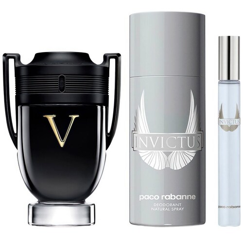 Fragancia Set Paco Rabanne Invictus Victory Edp 100 Ml + Desodorante 150 Ml + Edp 10 Ml para Hombre