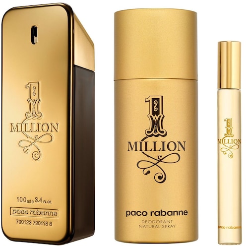 Fragancia Set Paco Rabanne One Million Edt 100 Ml  + Desodorante 150 Ml + Edt 10 Ml para Hombre