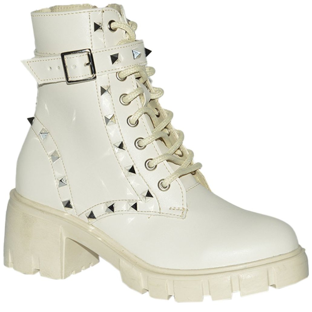 Bota Combat con Estoperoles Crema Philosophy Jr