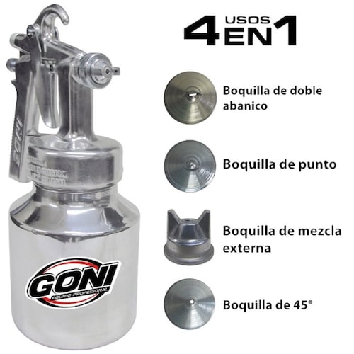 Pistola Goni Baja Presión con Vaso 1L 4 Usos en 1