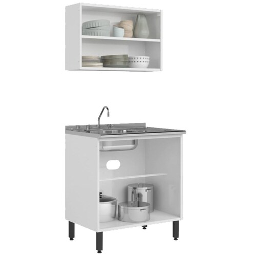 Cocina Acero Bertolini Alaska 80 Cm Blanca