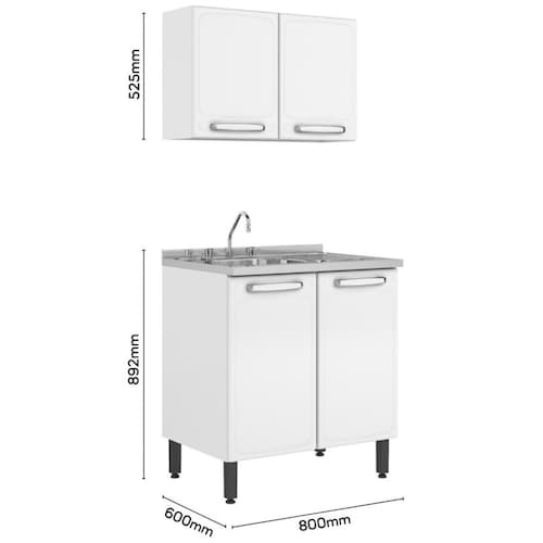 Cocina Acero Bertolini Alaska 80 Cm Blanca