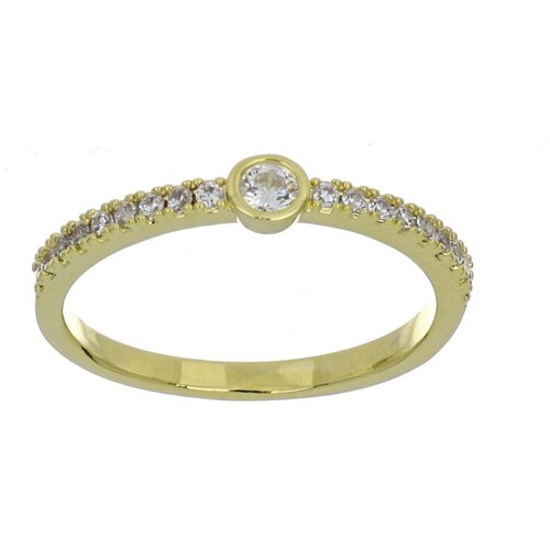 Anillo Circonita Blanca Acabado Chapado Oro para Mujer Farfalla Bonetti