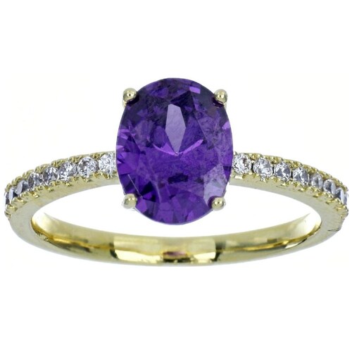 Anillo Circonita Central Oval Lavander Acabado Chapado Oro para Mujer Farfalla Bonetti