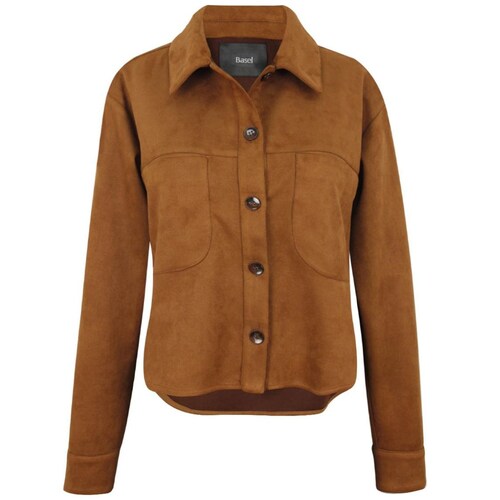 Sobrecamisa Basel Manga Larga Cuello Camisero Diseño Liso de Suede