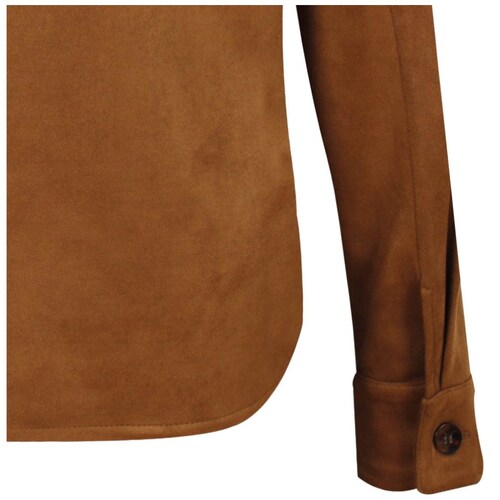 Sobrecamisa Basel Manga Larga Cuello Camisero Diseño Liso de Suede