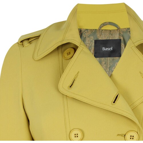 Gabardina Basel Manga Larga Cuello Solapa Diseño con Botones y Cinturón