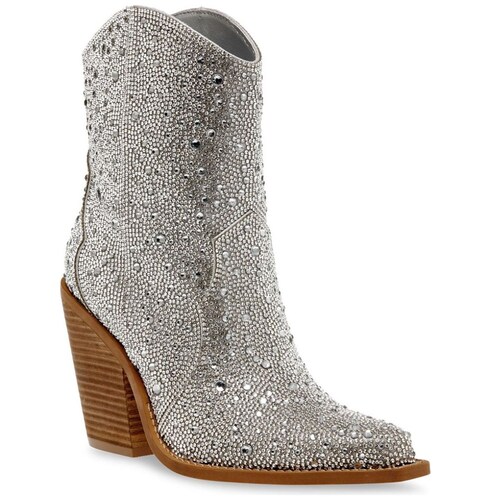 Botín Estilo Vaquero con Brillos Plata Steve Madden