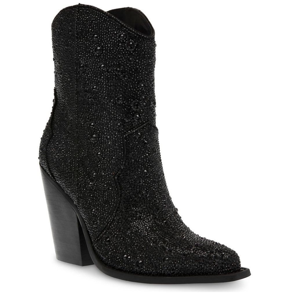 Bot n Estilo Vaquero con Brillos Negro Steve Madden