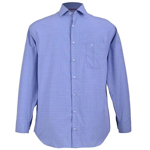 Camisa Pierre Cardin Manga Larga Fantasia Azul para Hombre