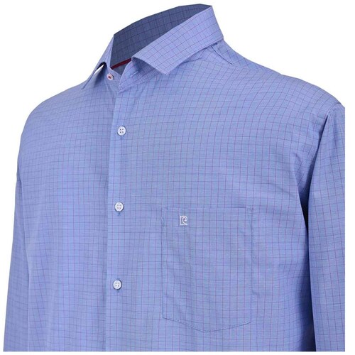 Camisa Pierre Cardin Manga Larga Fantasia Azul para Hombre
