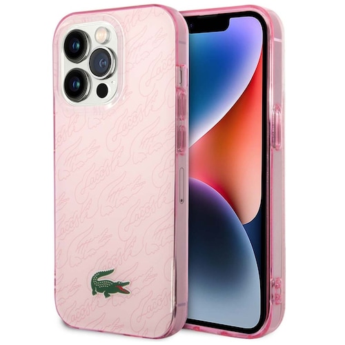 Funda Lacoste para Iphone 14 Pro Firma Rosa