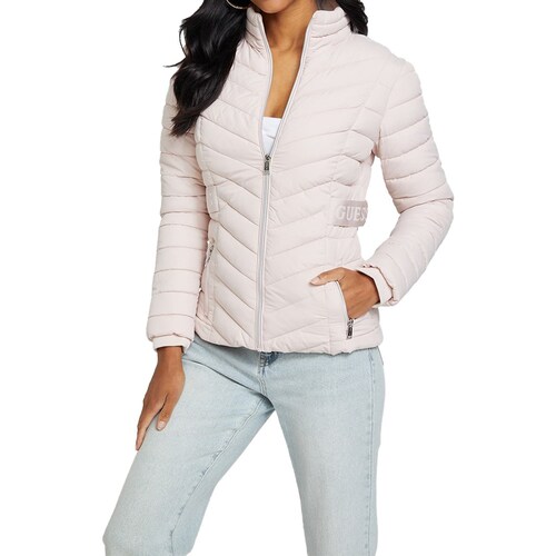 Sears Chamarra Guess Dama Chamarra Manga Larga, Liso, Rosa Claro Guess