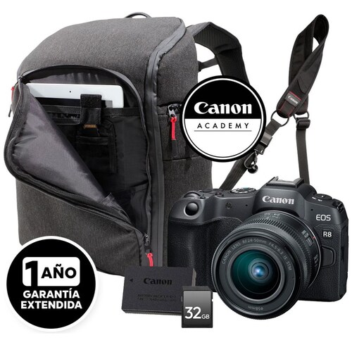 Cámara Canon R8 Rf24-50+ Bg+ Ns-En110+ Sd 32Gb+ Abc