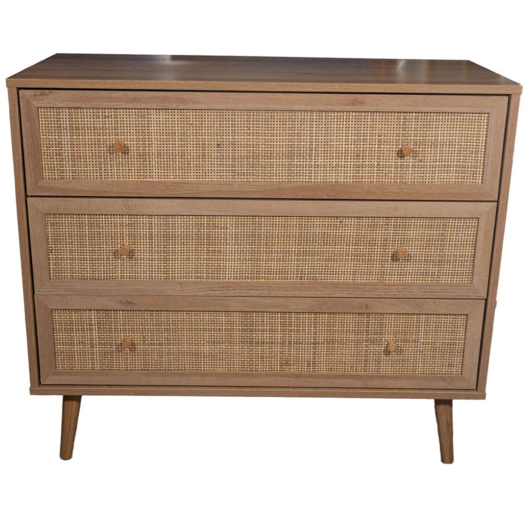 Commoda Bali 3 Tiroirs - Meuble De Rangement élégant Pour Chambre
