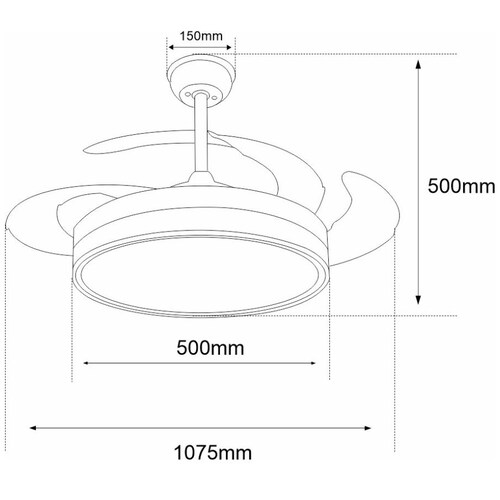 Ventilador Techo con Lámpara Led Integrada Jwj