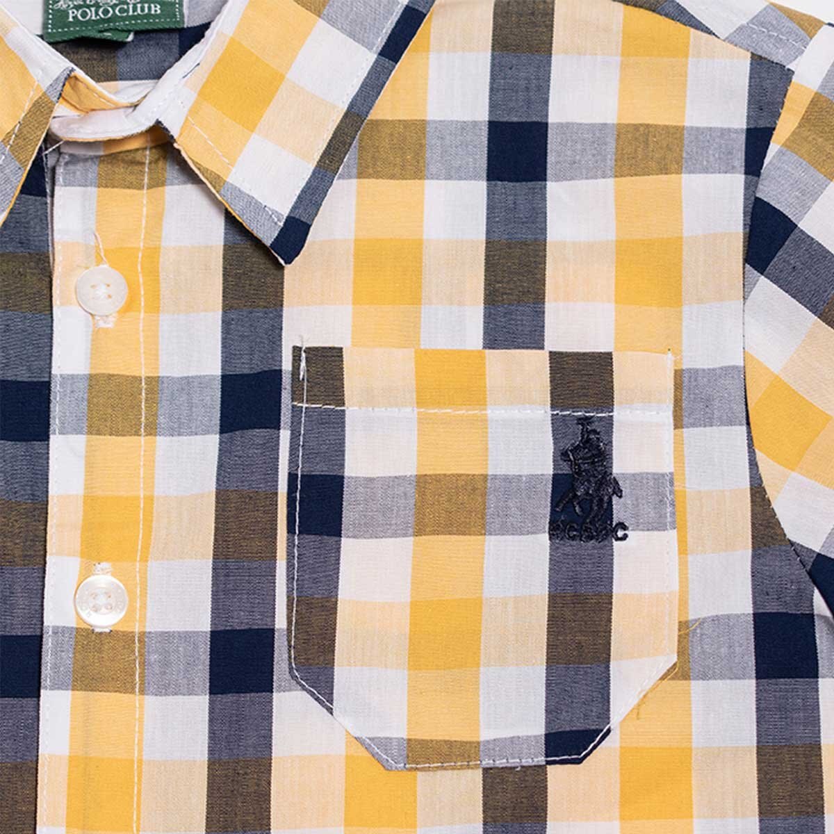 Camisa para Ni o Manga Larga Amarillo Cuadros Royal Polo Club