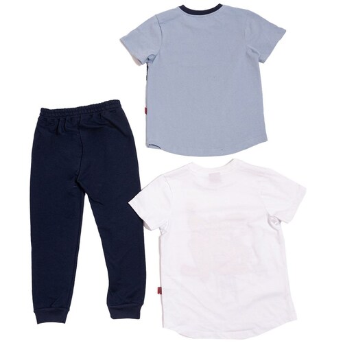 Conjunto para Niño 3 Piezas 2 Playeras Manga Corta Jogger Terry Snoopy