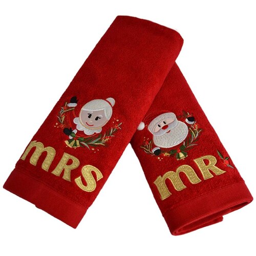 Set 2 Toallas Pullman Romantic Mr & Mrs Rojo 74X36 Cm Raya