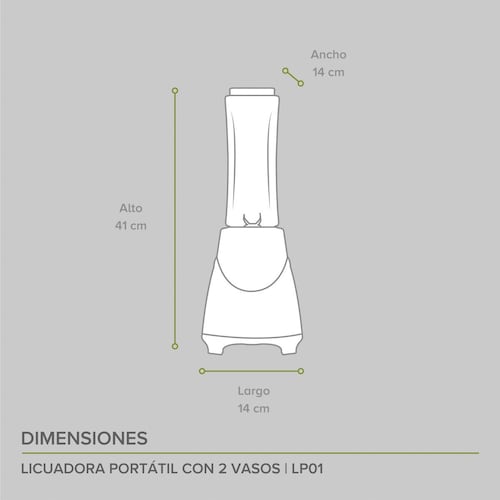 Licuadora Portátil Avera con 2 Vasos Lp01