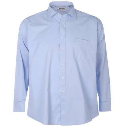 Camisa Pierre Cardin Manga Larga Azul para Hombre Plus