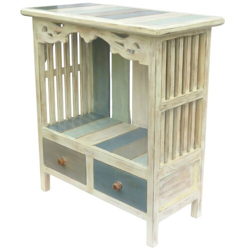 Cómoda de Madera 2 Cajones Vintage Mar Azul Vintage Home