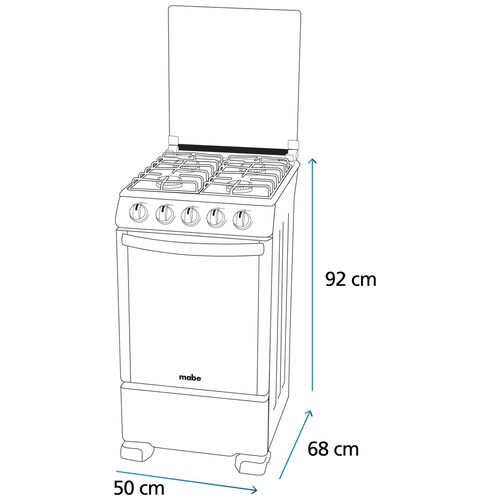 Estufa Mabe Piso 50 Cms Gas Em5045Cais1