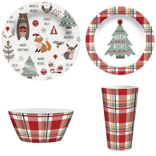 Plato Extendido con Diseño Navidad de 27 Cm de Melamina Warm Wishes Stephan Roberts Home Collecton