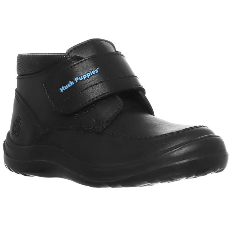 Bot n Hush Puppies Escolar con Velcro 17 21 Negro