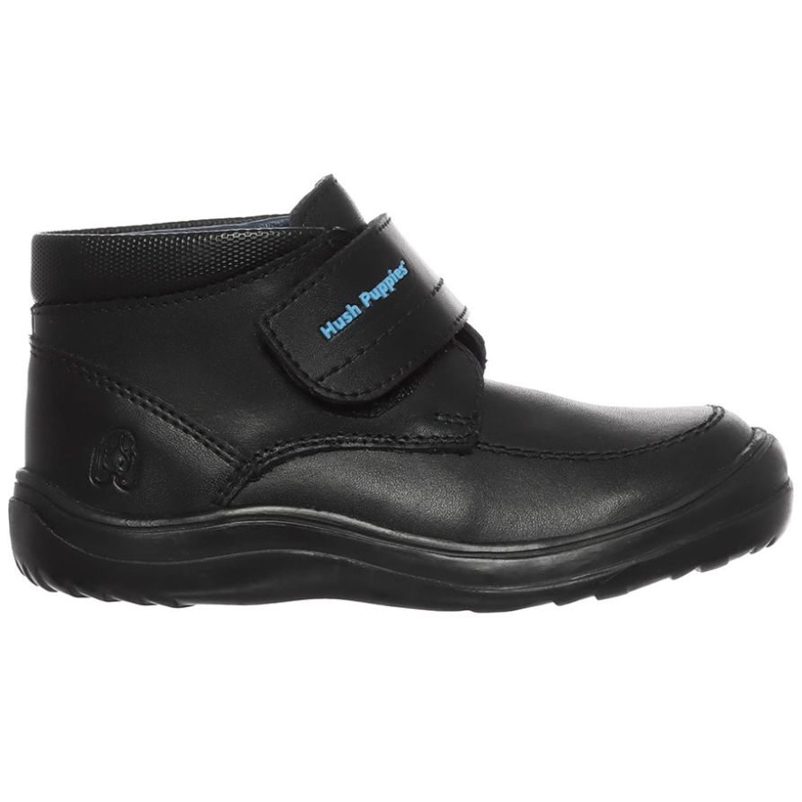 Bot n Hush Puppies Escolar con Velcro 17 21 Negro