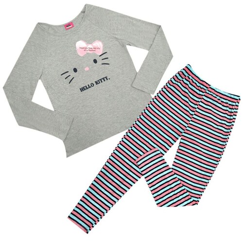 Pijama Manga Larga Y Pantalón Algodón Hello Kitty para Mujer