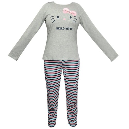 Pijama Manga Larga Y Pantalón Algodón Hello Kitty para Mujer
