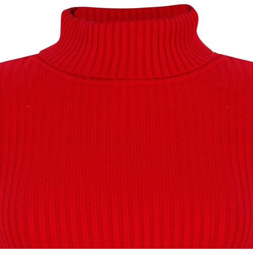 Suéter Rojo Just By Basel Cuello Tortuga Diseño Tejido de Punto